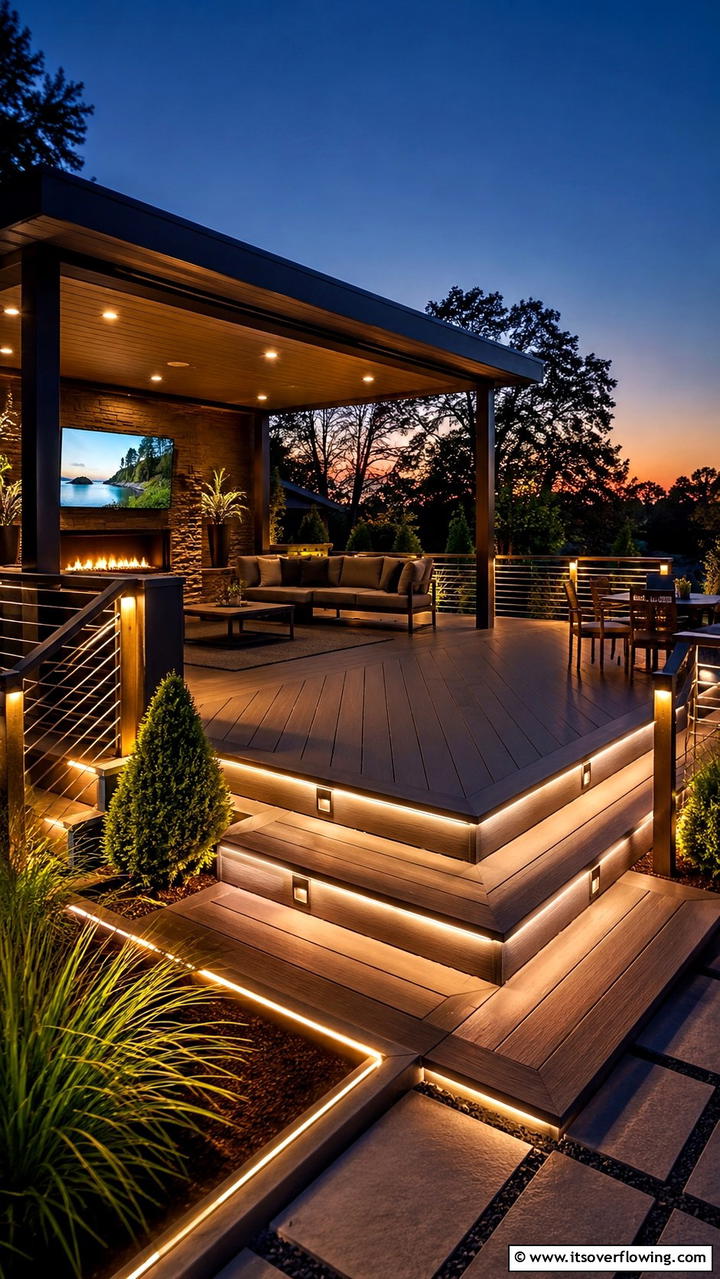 Smart LED Deck Lights - 30 Deck Lighting Ideas for Ambiance and Safety