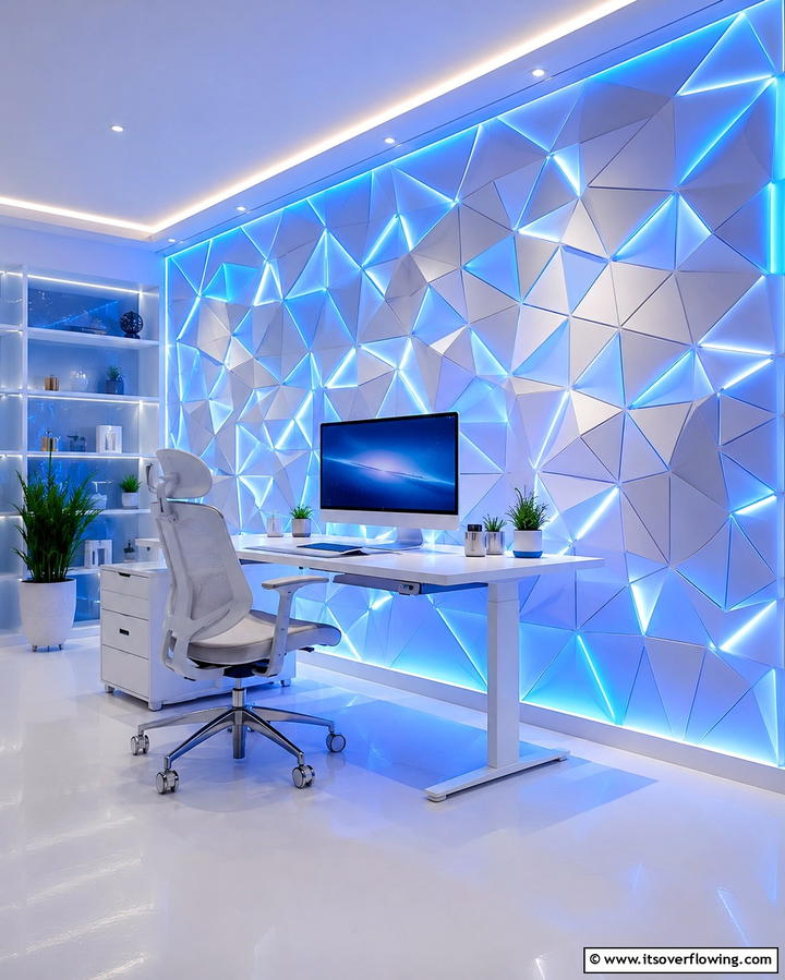 Smart LED Wallpaper - 30 Office Wallpaper Ideas for a Productive Workspace