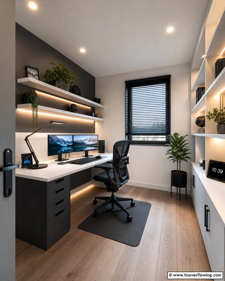 Smart Lighting Integration - 21 Small Office Ideas to Maximize Productivity in Tight Spaces