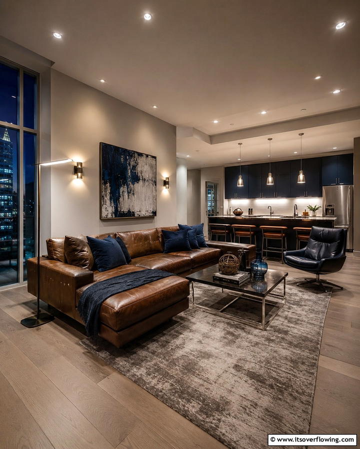 Smart Lighting Layers - 30 Space-Saving Condo Living Room Ideas for Urban Dwellers