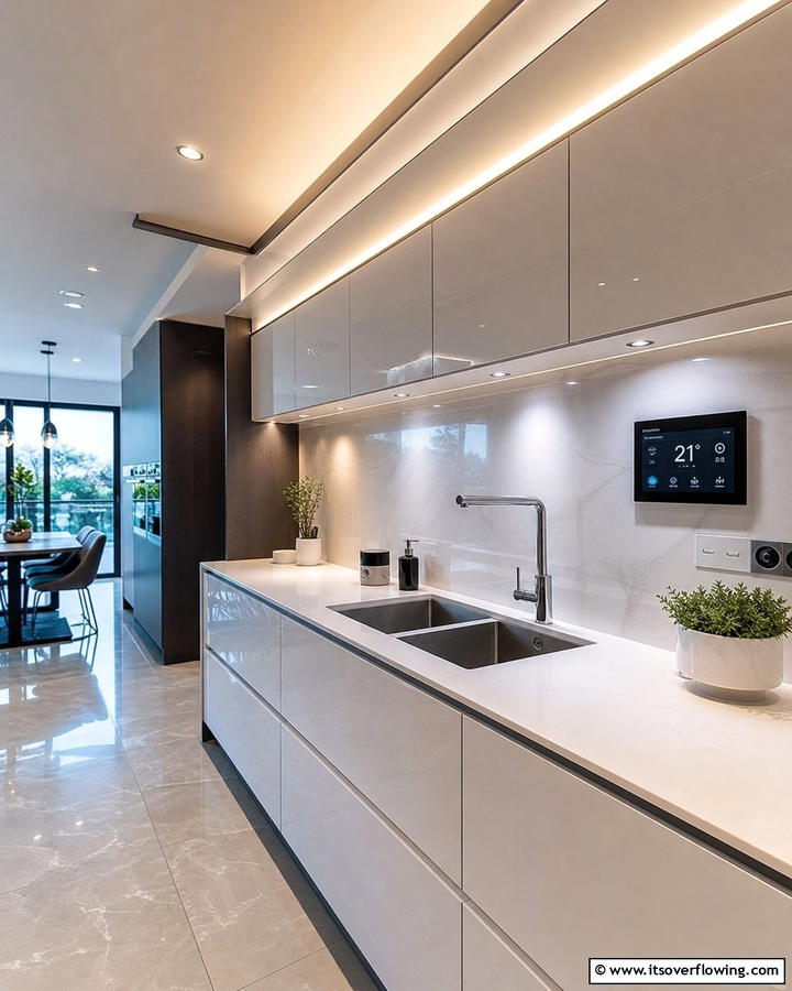 Smart Lighting for Modern Convenience - 20 Kitchen Sink Lighting Ideas for a Brighter Space