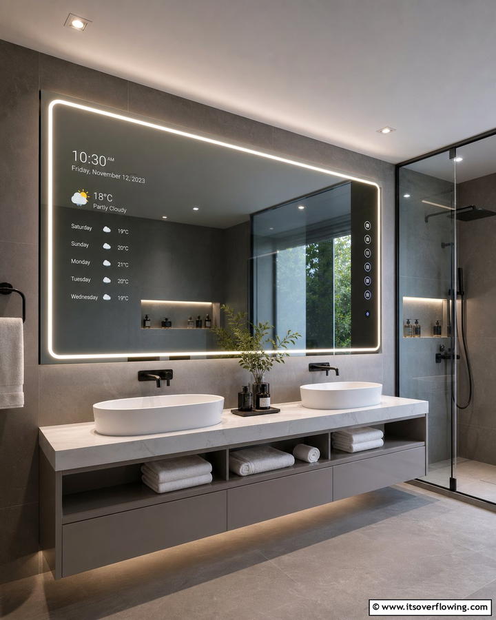 Smart Mirror Technology - 21 Modern Bathroom Decor Ideas for a Sleek Sanctuary