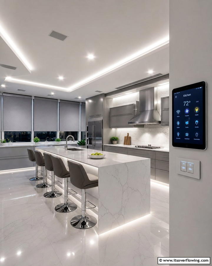 Smart Motorized Options - 21 Kitchen Curtain Ideas to Enhance Light and Privacy