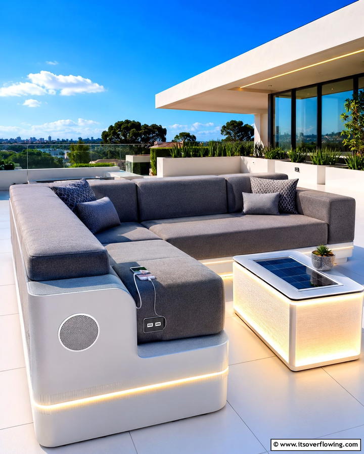 Smart Outdoor Furniture with Tech Features - 30 Patio Furniture Ideas to Elevate Your Outdoor Space