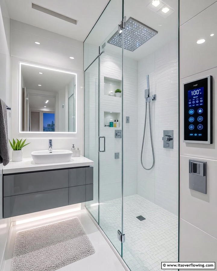 Smart Shower Controls - 21 Small Shower Design Ideas for Stylish Functionality