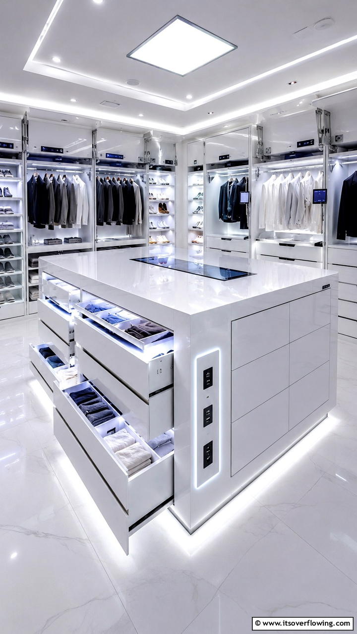 Smart Storage Closet Island - 30 Closet Island Ideas- Luxurious Walk-In Storage Solutions