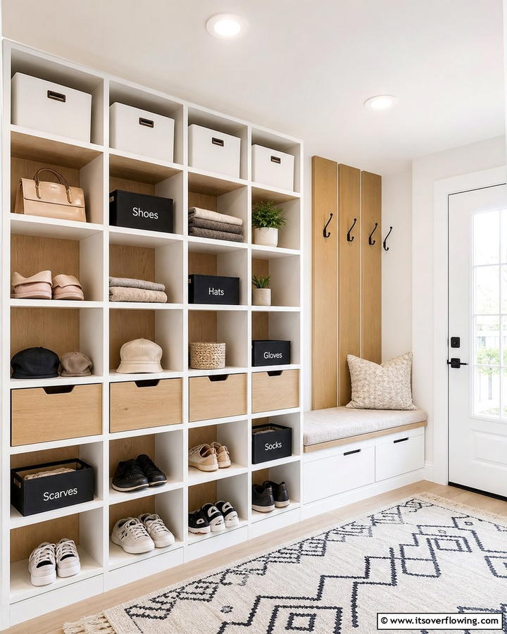 Smart Storage Cubes - 25 Boot Room Ideas for Organized Entryways