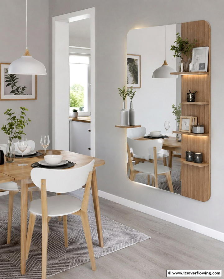 Smart Storage Integration - 30 Stunning Dining Room Mirror Ideas for Elegance