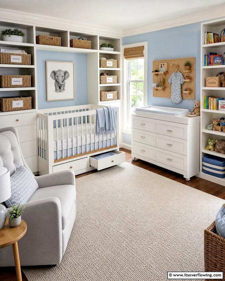 Smart Storage Solutions - 21 Baby Room Ideas for Safe and Stimulating Nurseries
