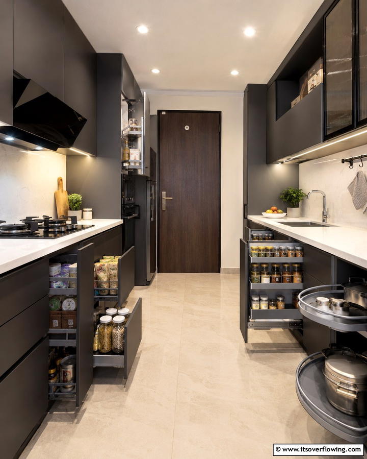 Smart Storage SolutionsExact - 30 Parallel Modular Kitchen Designs for Efficient Cooking