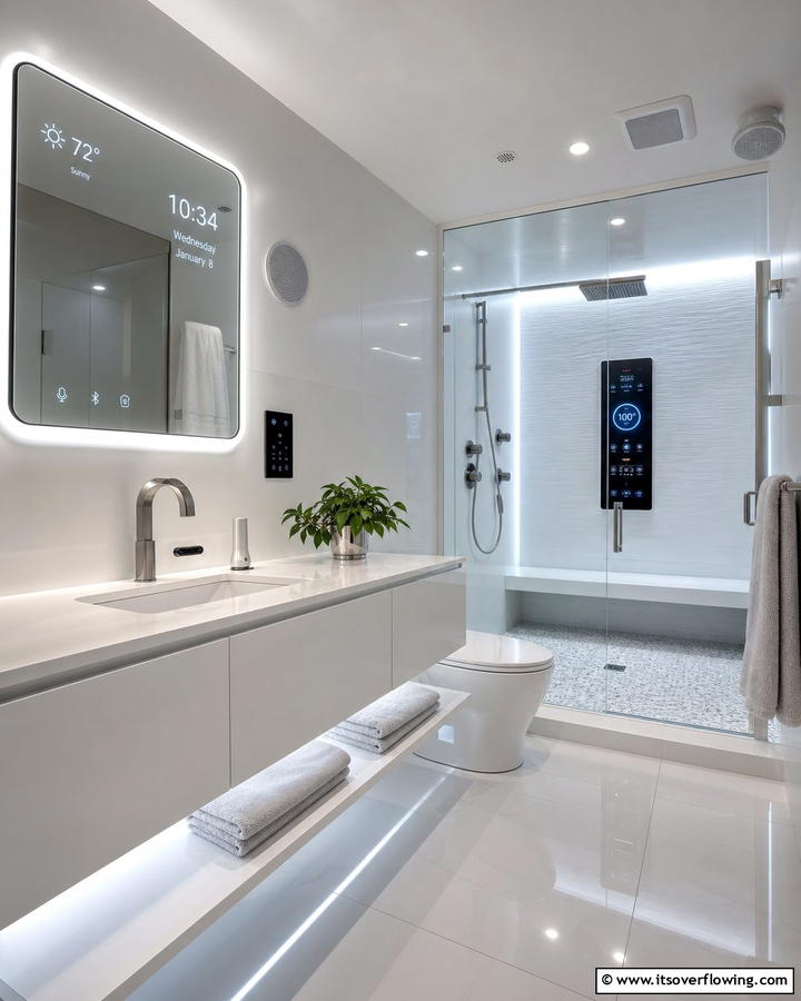 Smart Technology Integration - 21 Modern Bathroom Ideas for a Luxurious Spa Experience