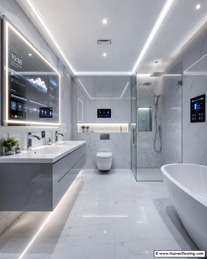 Smart Technology Integration - 25 Masculine Bathroom Ideas for a Bold Look