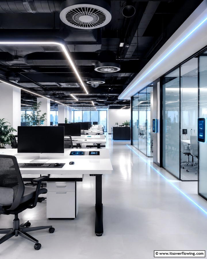 Smart Technology Integration - 25 Office Interior Design Ideas for a Productive and Stylish Workspace