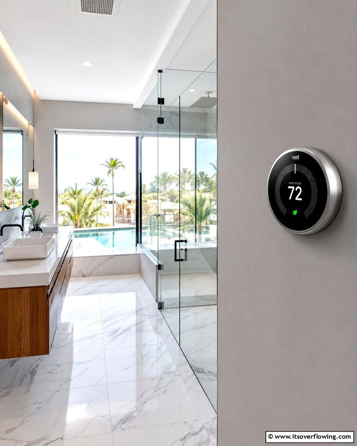 Smart Thermostat for Comfort - 25 Pool Bathroom Ideas for a Refreshing Swim Experience