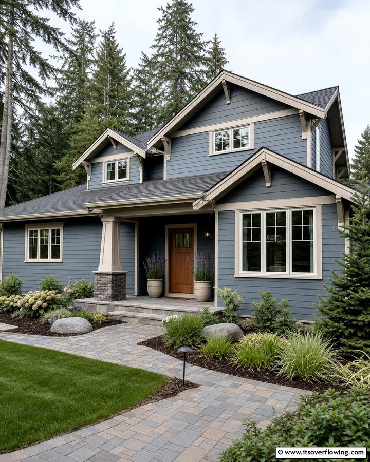 Smoky Blue Charm - 20 Midnight Blue and Dark Blue House Siding Colors
