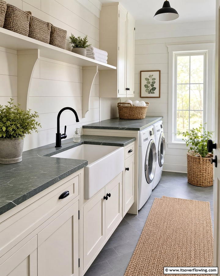Soapstone Countertops for Natural Elegance - 20 Laundry Room Countertop Ideas for a Functional and Stylish Space