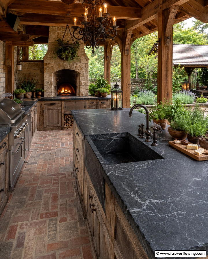 Soapstone Countertops for Rustic Appeal - 25 Outdoor Countertop Ideas for Functional Spaces