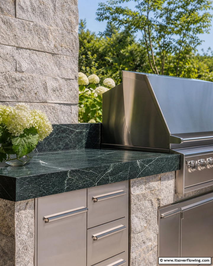 Soapstone Countertops for Timeless Appeal - 25 Outdoor Kitchen Countertop Ideas for Functionality