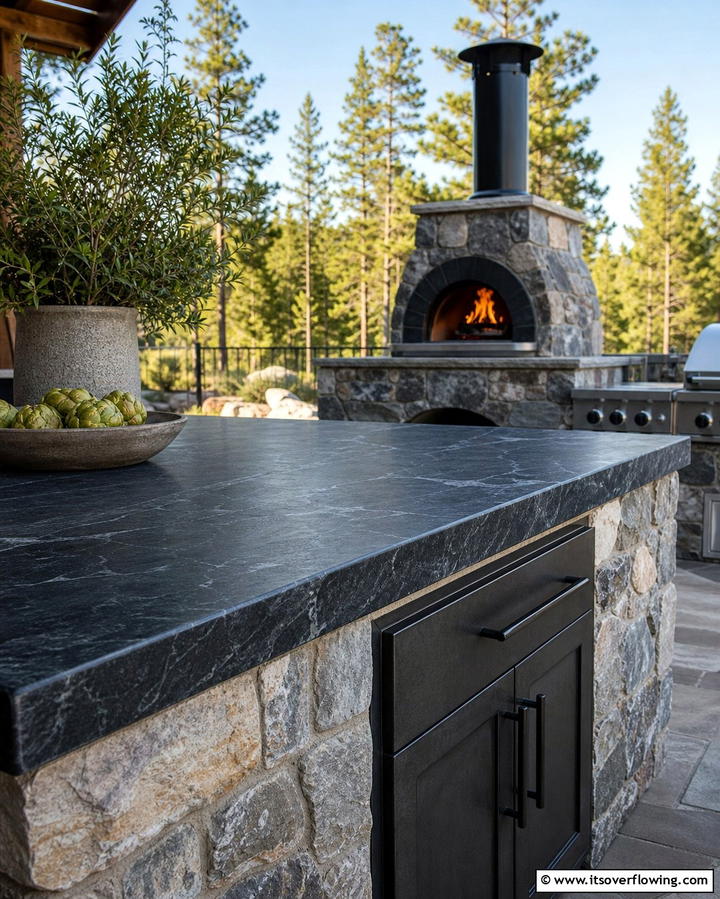 Soapstone Countertops for Timeless Beauty - 25 Outdoor Kitchen Countertop Ideas for Functionality