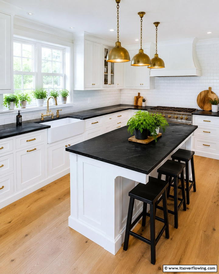 Soapstone Countertops in Deep Black Shades - 25 Black Kitchen Countertops for a Bold Statement
