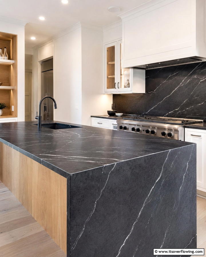 Soapstone Countertops with Oil Treatment - 25 Soapstone Kitchen Countertops Design Ideas