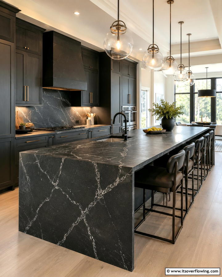 Soapstone with Veining Patterns - 25 Soapstone Kitchen Countertops Design Ideas
