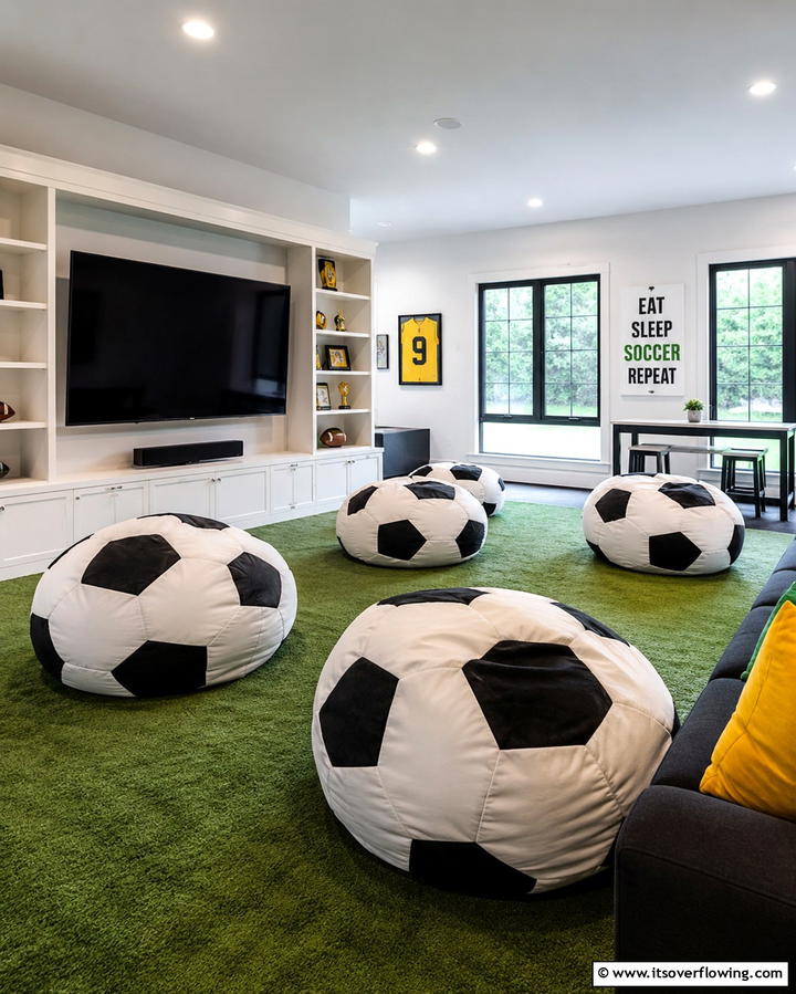 Soccer Ball Bean BagsOne - 30 Sporty Soccer Bedroom Ideas for Young Athletes