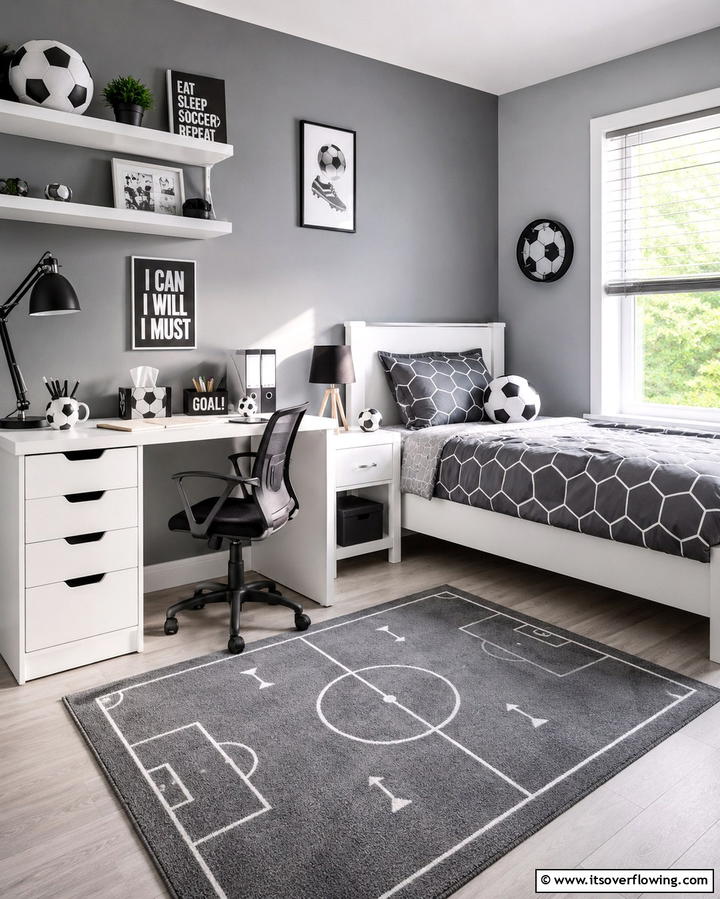 Soccer Themed Desk Accessories - 30 Sporty Soccer Bedroom Ideas for Young Athletes