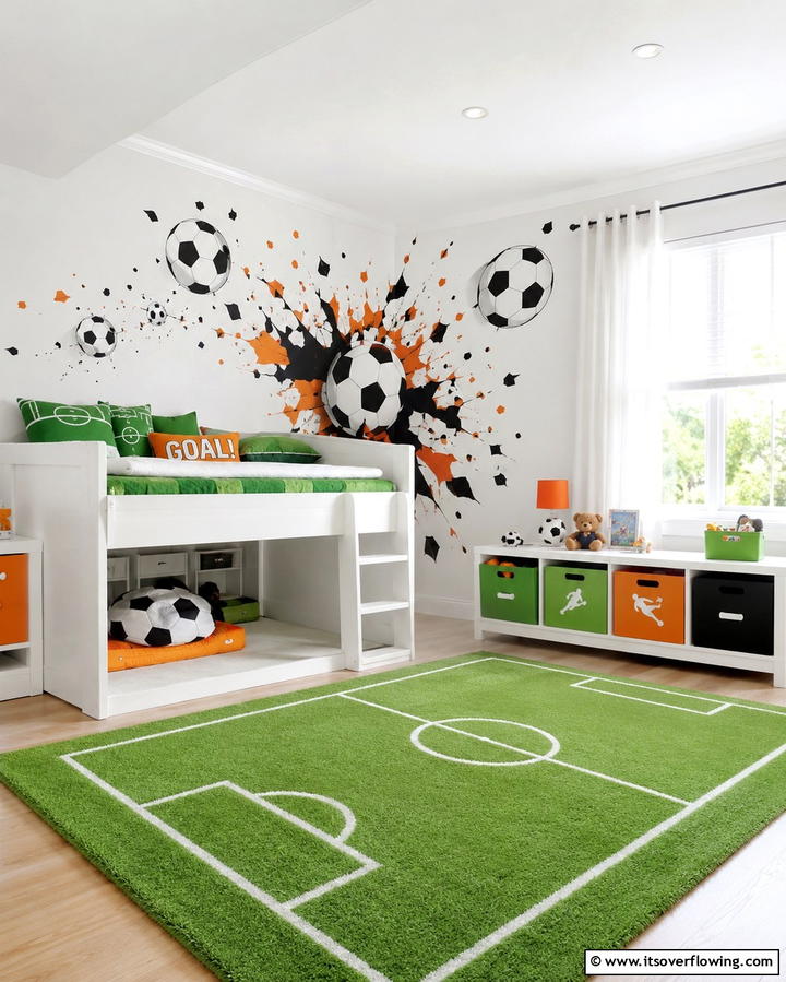 Soccer Themed Wall Decals - 30 Sporty Soccer Bedroom Ideas for Young Athletes