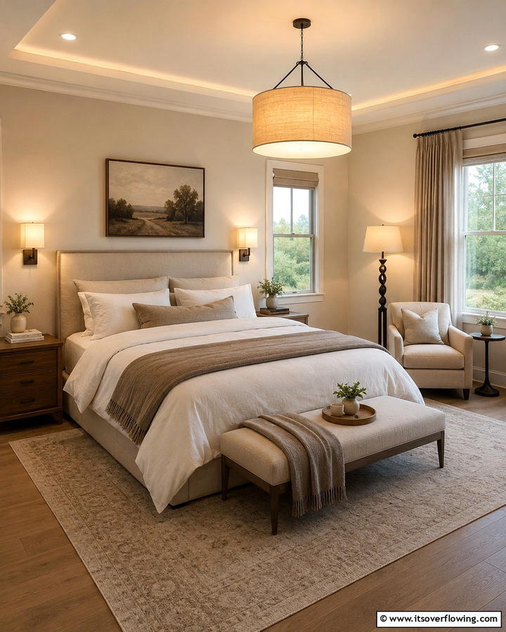 Soft Ambient Lighting - 30 Relaxing Bedroom Ideas for a Serene Sleep Sanctuary