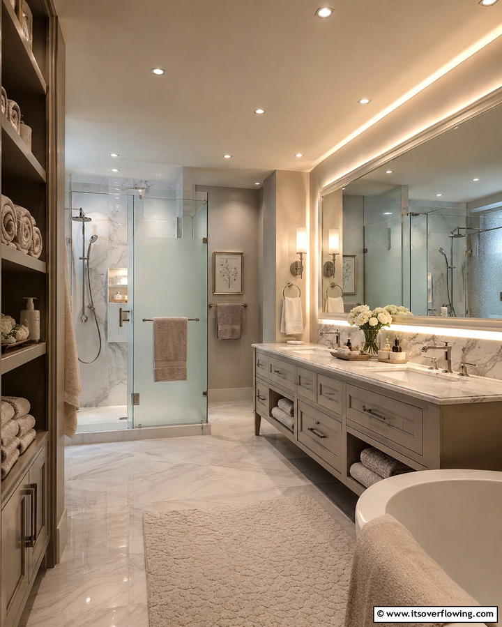 Soft Ambient Lighting - 30 Romantic Bathroom Ideas for a Luxurious Spa Retreat