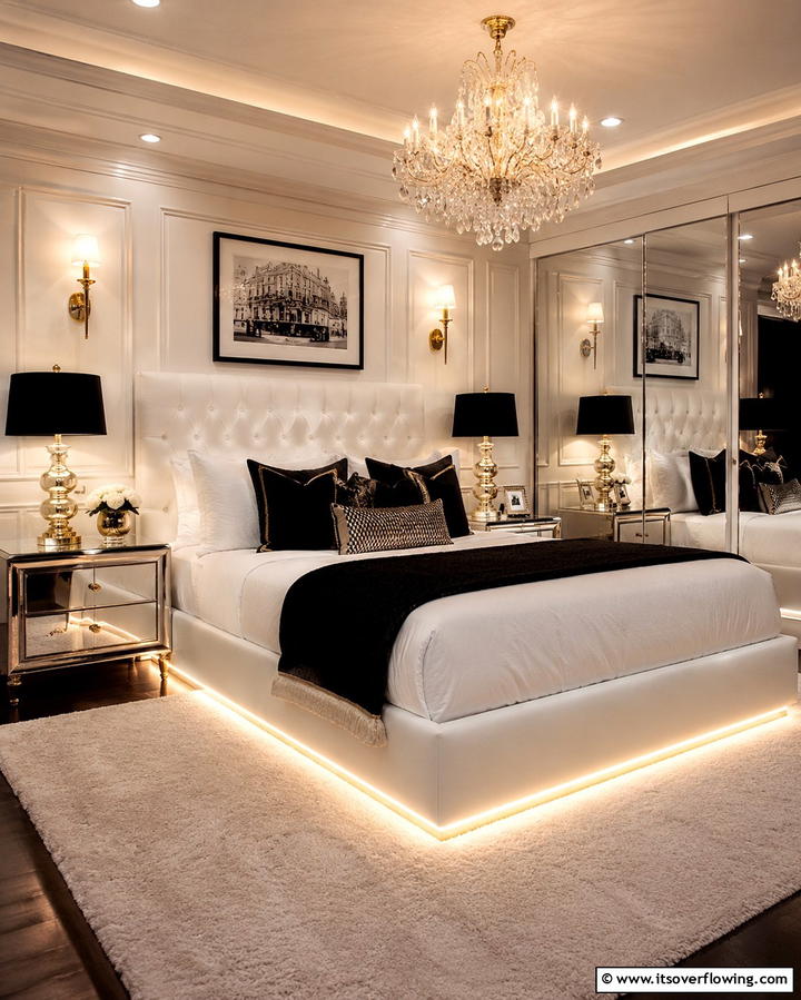 Soft Ambient Lighting - 25 Chanel Bedroom Ideas for a Luxurious and Chic Space