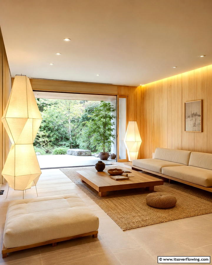 Soft Ambient Lighting - 25 Japanese Style Living Room Ideas for Serenity