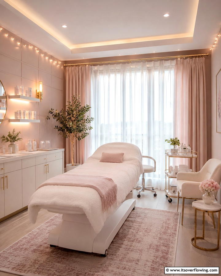 Soft Ambient Lighting for Relaxation - 25 Esthetician Room Ideas for a Relaxing and Professional Space
