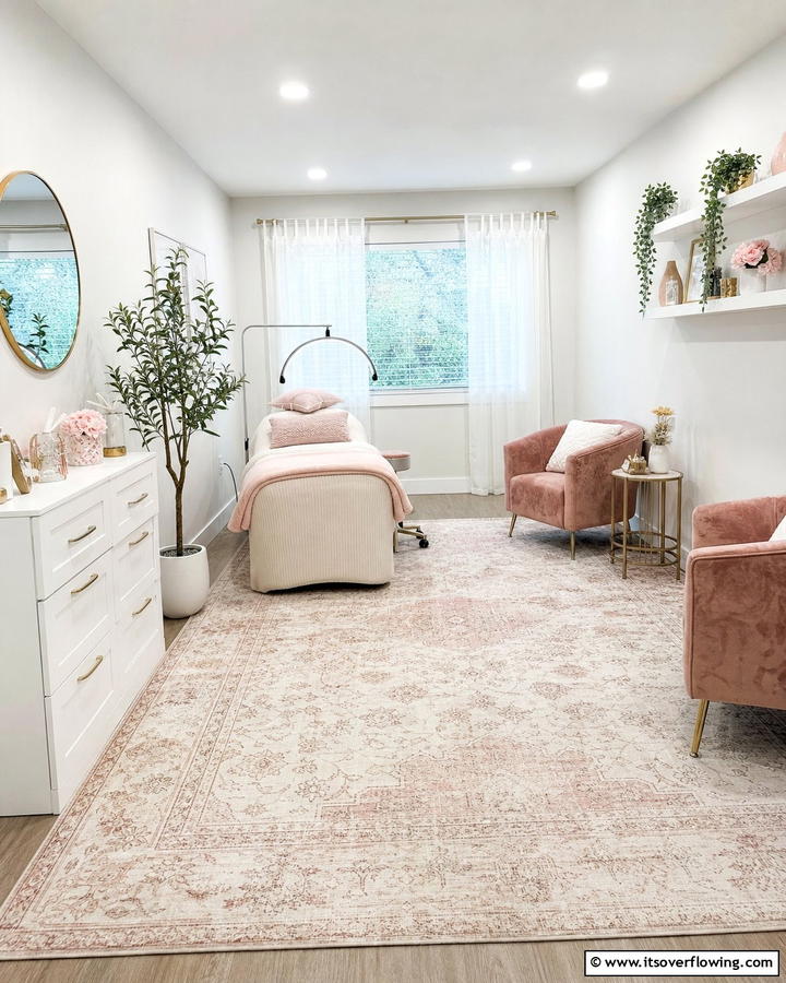 Soft Area Rugs - 20 Lash Room Ideas for a Stunning Beauty Space