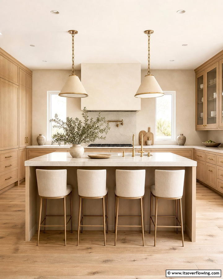 Soft Beige Island - 25 Kitchen Island Color Ideas to Refresh Your Space