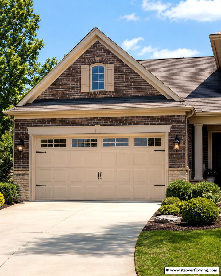 Soft Beige Neutrality - 25 Garage Door Paint Ideas to Boost Curb Appeal