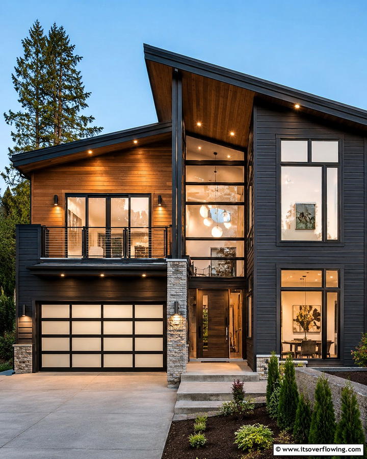 Soft Black for Understated Elegance - 25 Paint Colors for a Modern Black House With Cedar Accents