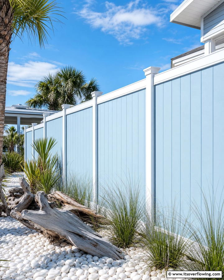 Soft Blue Vinyl Fence - 25 Vinyl Fence Colors to Enhance Your Outdoor Space