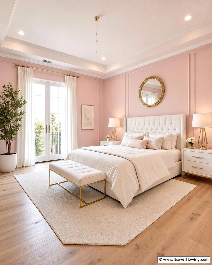 Soft Blush Pink Walls - 25 Dreamy Blush Pink Bedroom Ideas for a Romantic Look