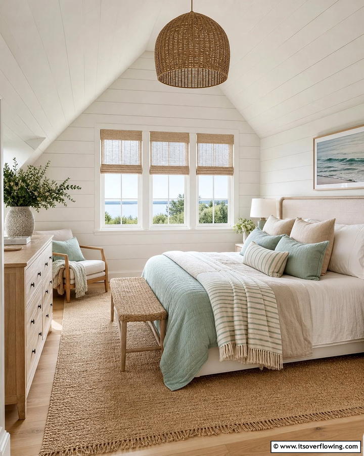 Soft Coastal Textiles - 20 Charming Cape Cod Upstairs Bedroom Ideas