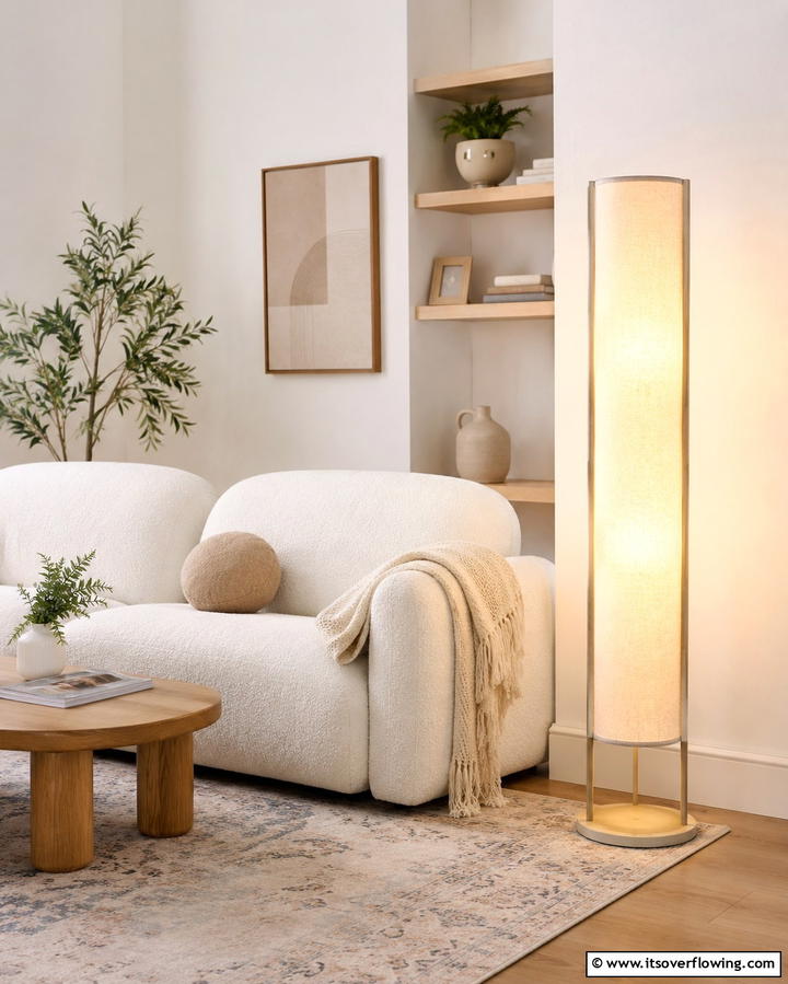 Soft Glow Floor Lamp for Relaxation - 30 Living Room Floor Lamp Ideas- Stylish Lighting Solutions