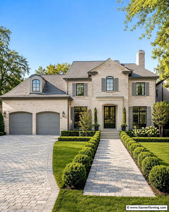 Soft Gray Accents for Subtle Elegance - 30 Warm Blonde Brick House Color Schemes for Modern Homes
