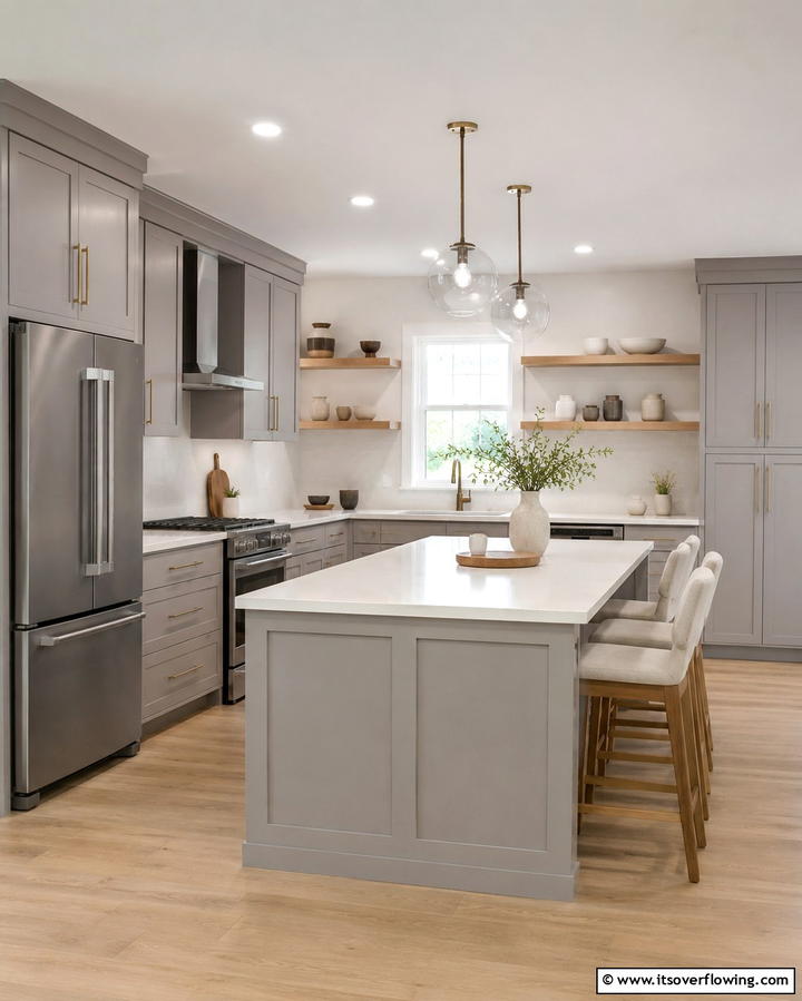 Soft Gray Cabinets for Subtle Elegance - 25 Painting Kitchen Cabinet Ideas for a Fresh Look
