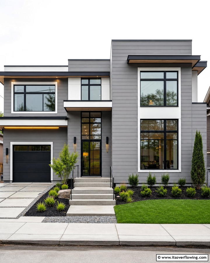 Soft Gray Clay for Modern Sophistication - 20 Home Designs Using Natural Clay Siding Colors