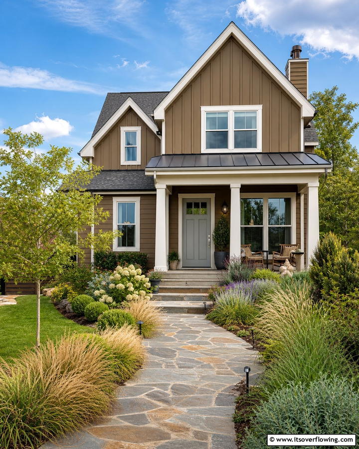 Soft Gray Front Door - 20 Brown House Front Door Colors for a Warm Welcome