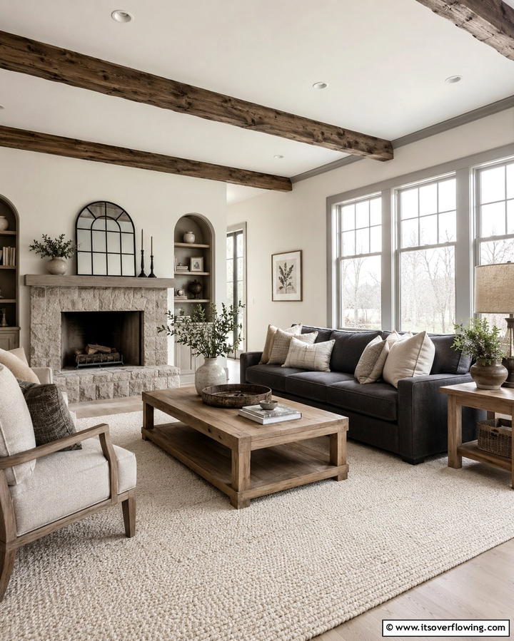 Soft Grey Trim - 25 Farmhouse Interior Window Trim Ideas for Charm