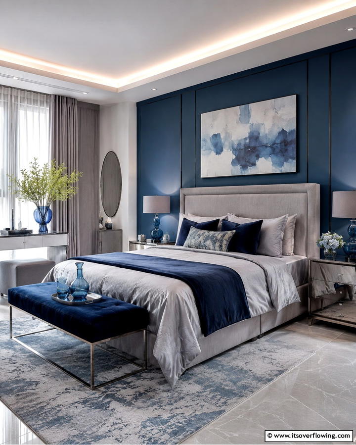 Soft Greys with Blue Depth - 30 Calming Blue and Grey Bedroom Ideas for Relaxing Retreats