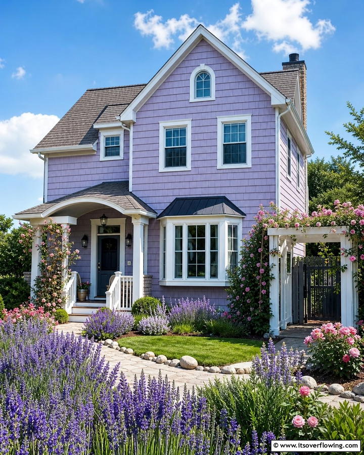Soft Lavender Clay for a Subtle Touch of Color - 20 Home Designs Using Natural Clay Siding Colors