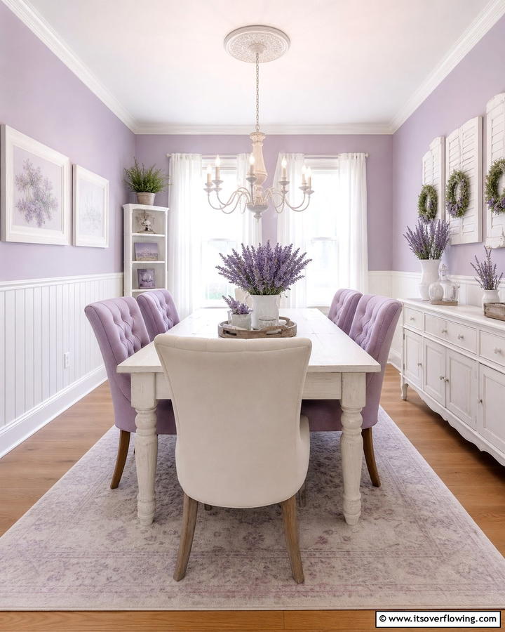 Soft Lavender Tranquility - 21 Dining Room Paint Colors for a Cozy Atmosphere